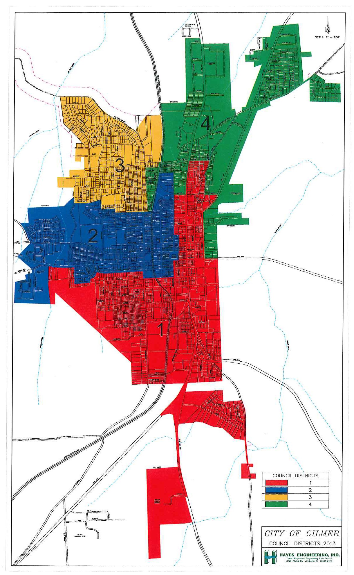 Districts Map  City of Gilmer, Texas